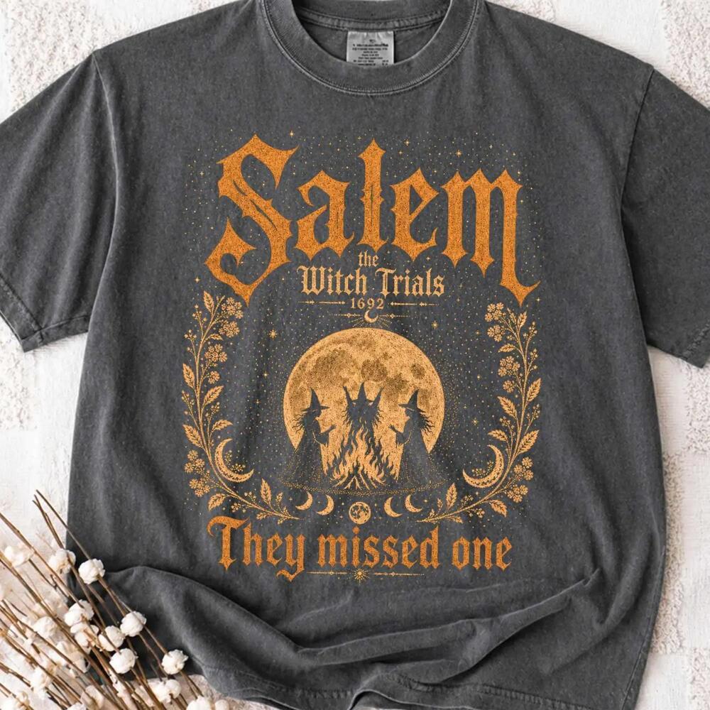 Halloween Witchy Tshirt Salem Witch Trials Wiccan Goth Spooky